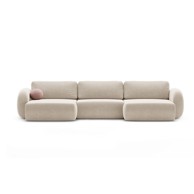 COSMOPOLITAN DESIGN Bež sklopiva/s prostorom za odlaganje kutna garnitura od šenila (u obliku slova "U") Tonale, 362x149x88 cm